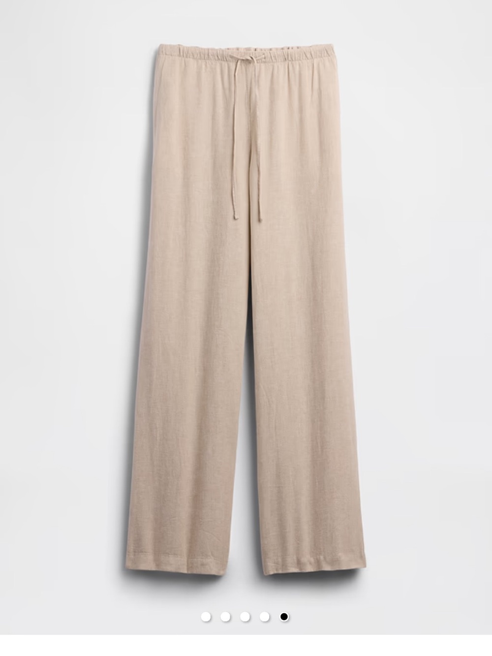 GAP Linen Wide-Leg Drawstring Pants - Beige